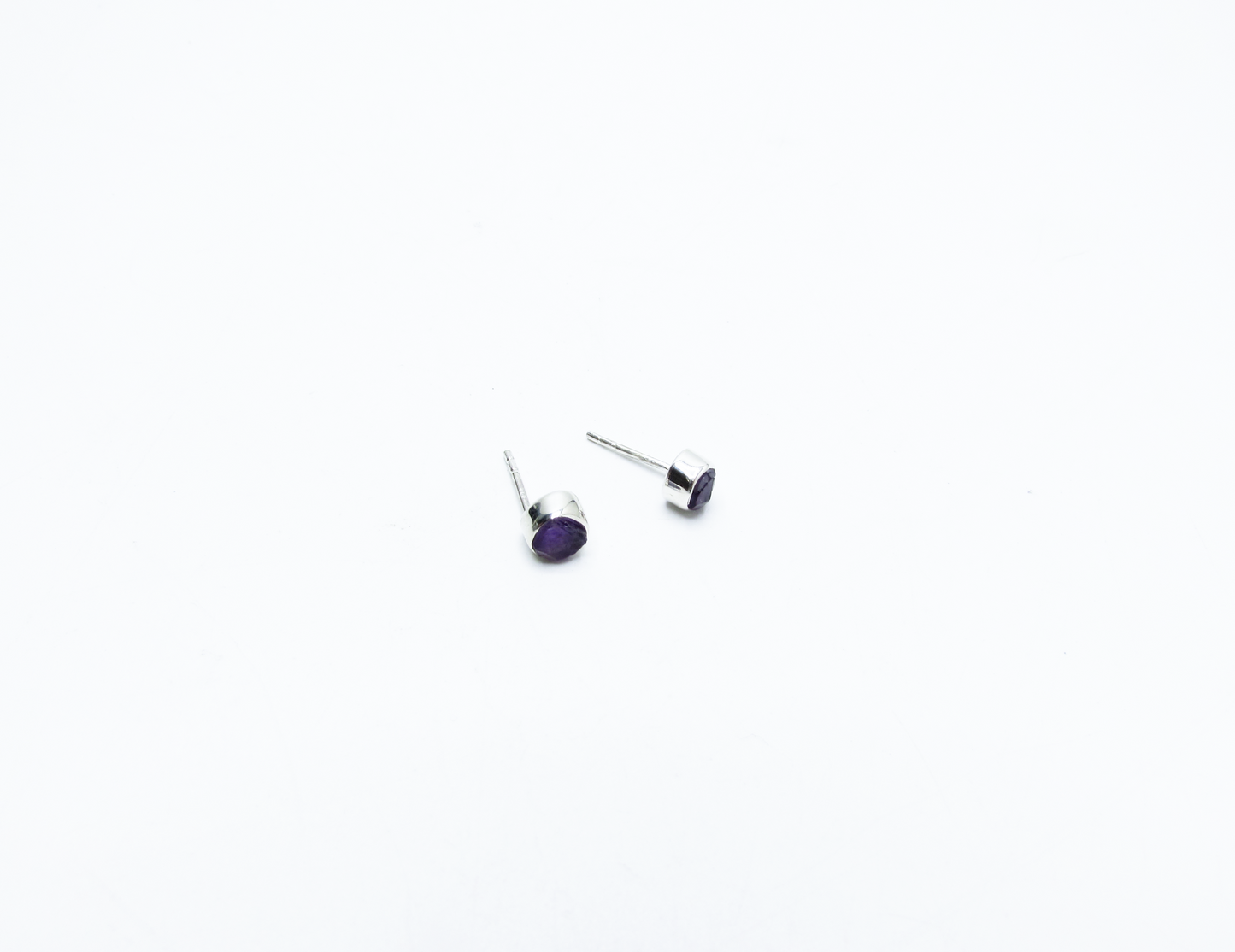 Amethyst Birthstone Stud Earrings – Sterling Silver