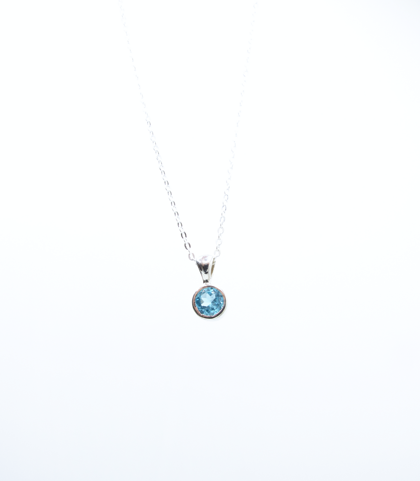 Mini Faceted Paraíba Apatite Pendant – Sterling Silver .925