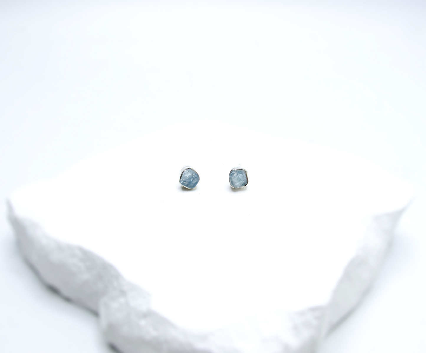 Aquamarine Birthstone Stud Earrings – Sterling Silver