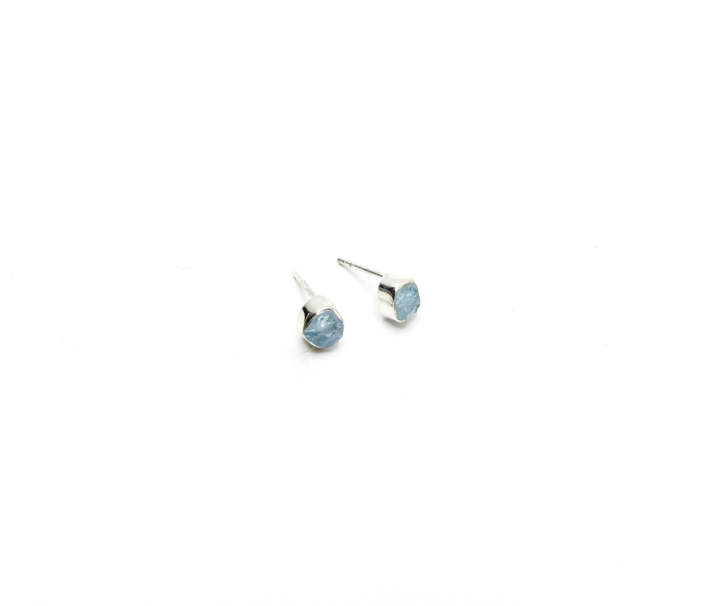 Aquamarine Birthstone Stud Earrings – Sterling Silver