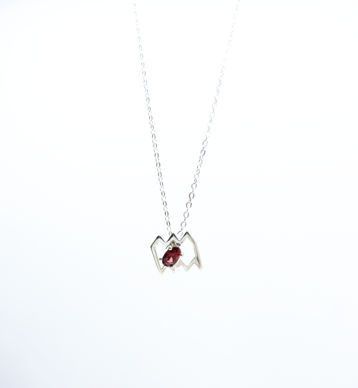 Aquarius Zodiac Pendant - Garnet – Sterling Silver