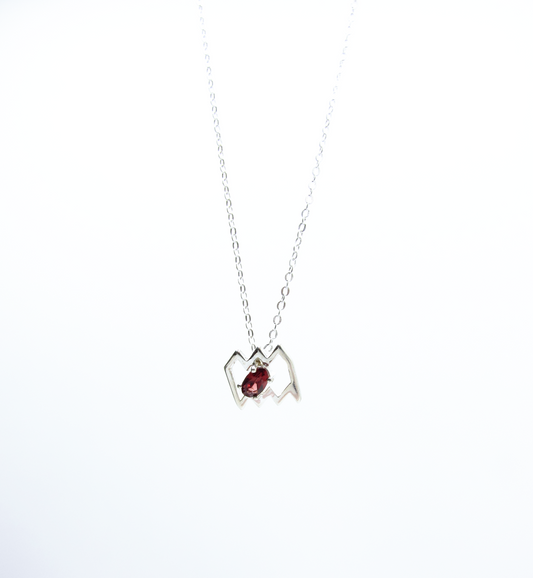 Aquarius Zodiac Pendant - Garnet – Sterling Silver