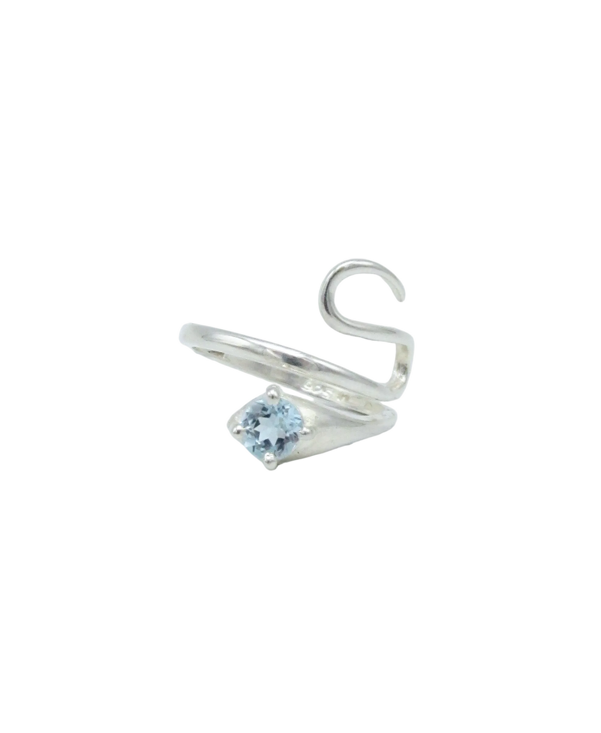 Blue Topaz Swerve Ring | Sterling Silver