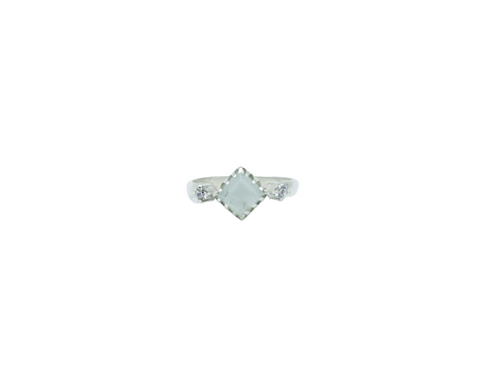 Aquamarine Trinity Ring | Sterling Silver
