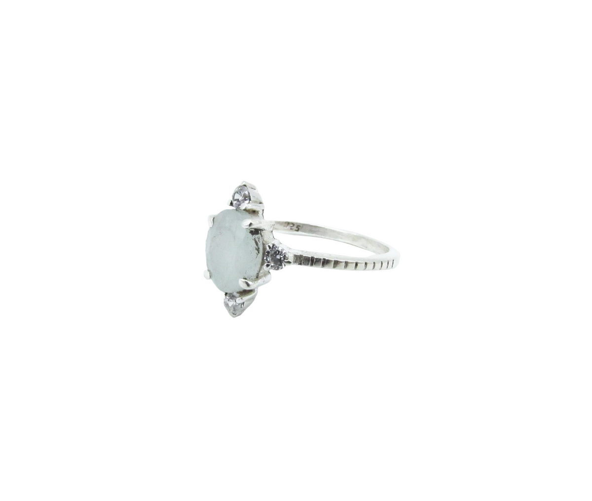 Aquamarine Topaz Diamond Ring | Sterling Silver