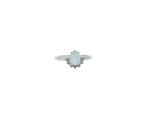 Aquamarine Teardrop Ring - 6 | Sterling Silver