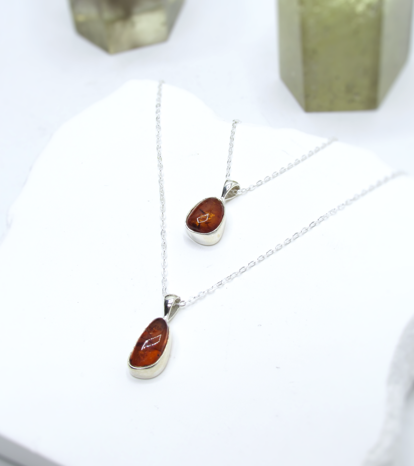 Natural Baltic Amber Pendant – Sterling Silver