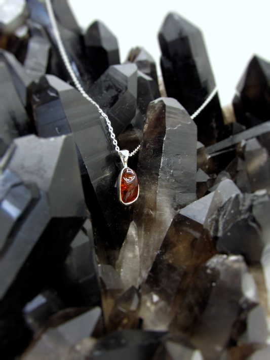 Natural Baltic Amber Pendant – Sterling Silver