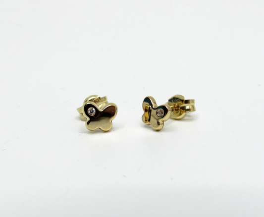 Gold Butterfly Stud 14K Gold