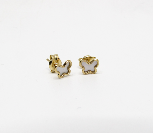 Pearl Butterfly Studs 14K Gold