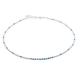 Beaded Silver and Apatite Necklace