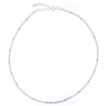 Beaded Silver and Apatite Necklace
