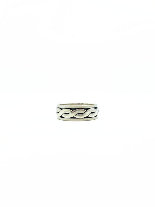 Braided Men's Spinner Ring .925