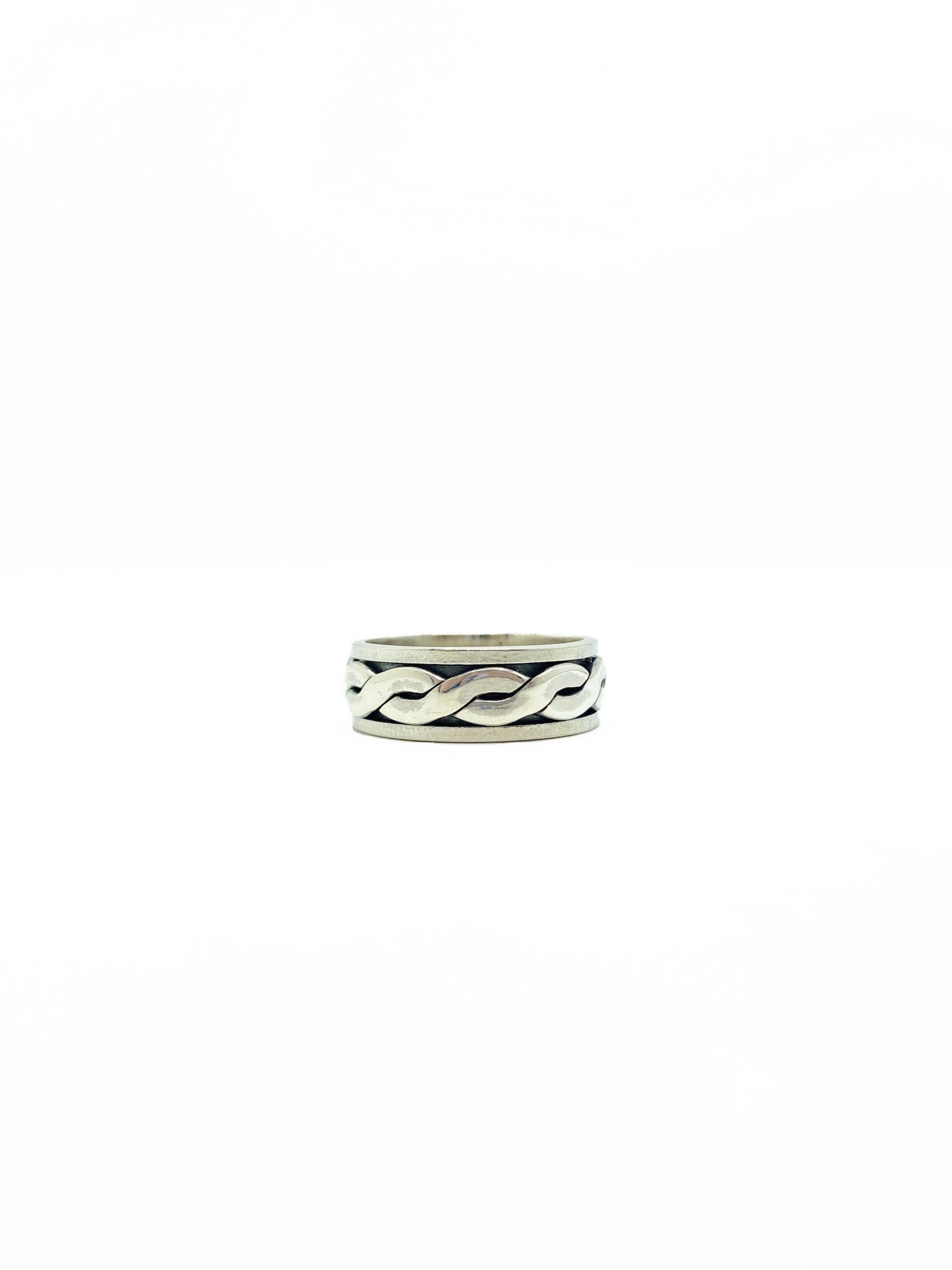 Braided Men's Spinner Ring .925