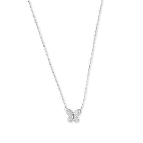 .925 CZ Butterfly Necklace