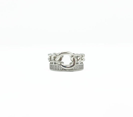 Adjustable Chain Bling Ring .925
