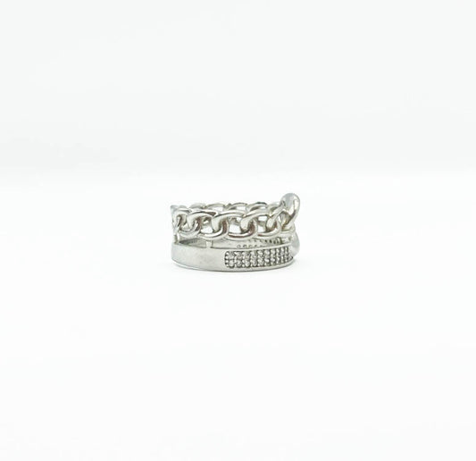 Adjustable Chain Bling Ring .925