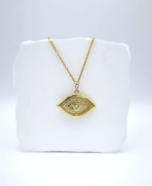 Evil Eye Necklace 14K Gold-Filled Chain