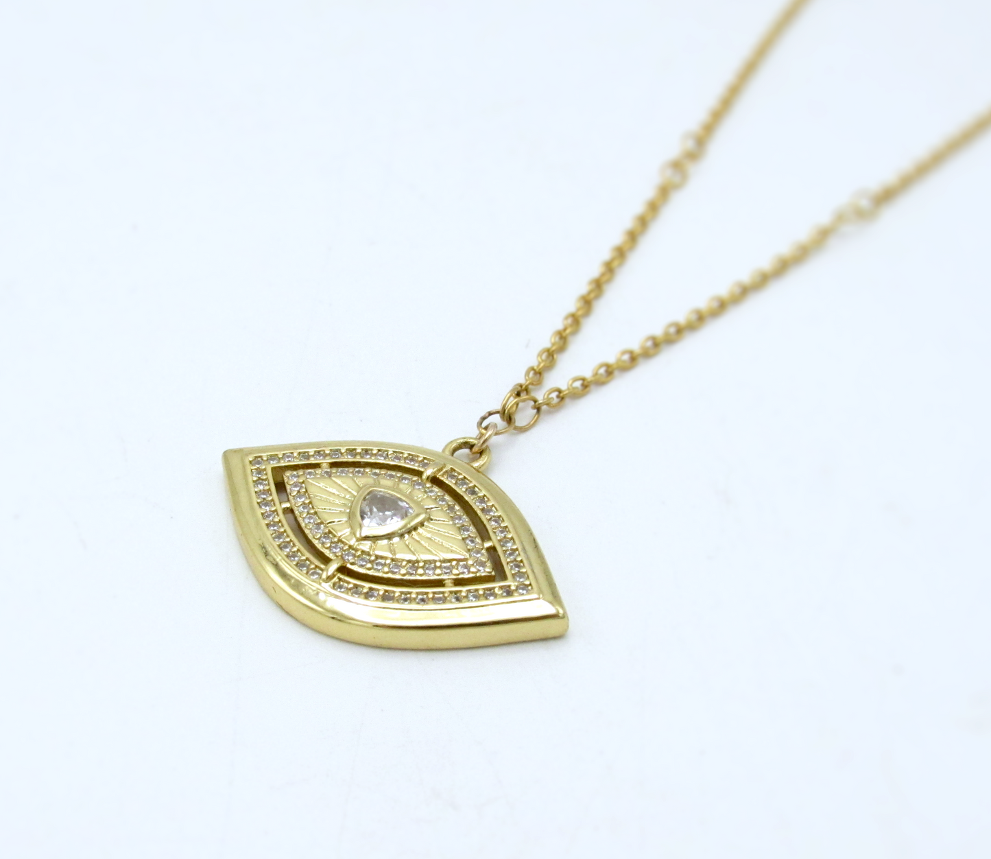 Evil Eye Necklace 14K Gold-Filled Chain