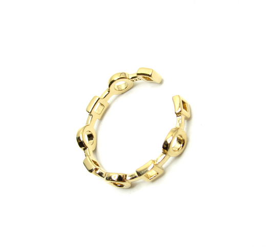 Circles Square Toe Ring 14K GP