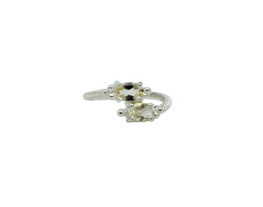 Double Citrine Braided Ring | Sterling Silver