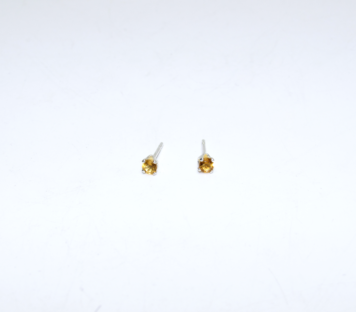Citrine Birthstone Stud Earrings – Sterling Silver