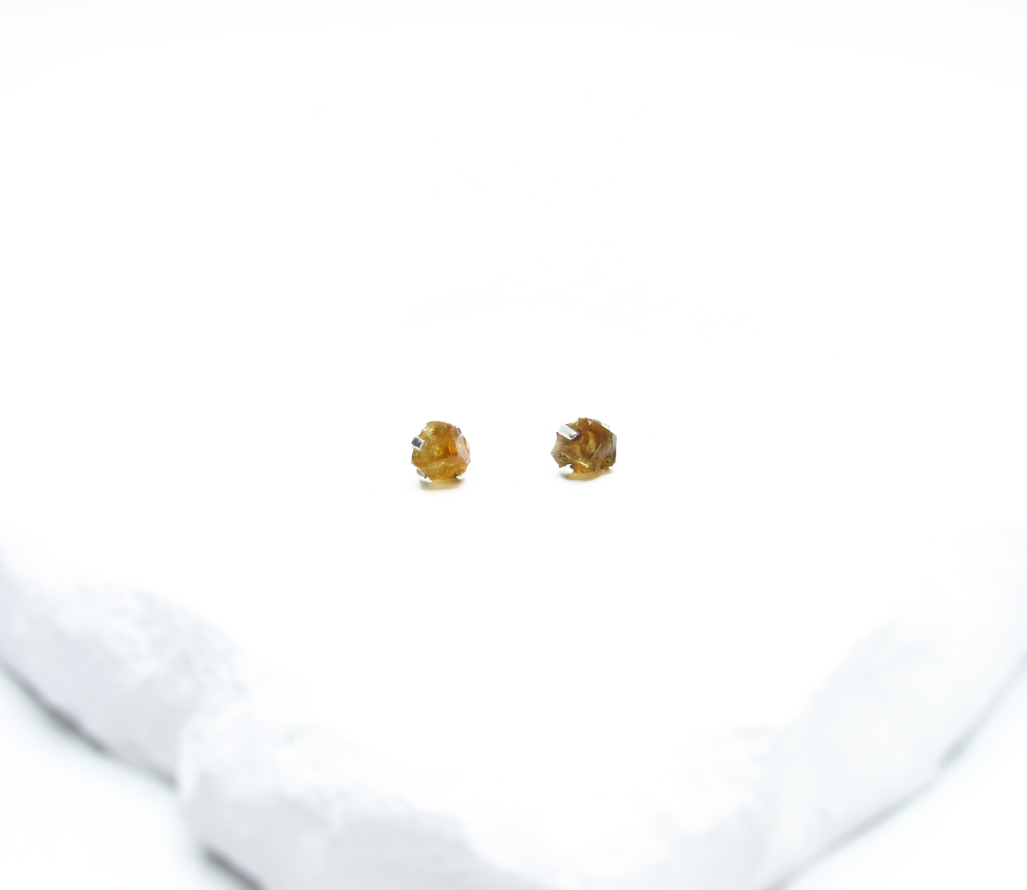 Citrine Birthstone Stud Earrings – Sterling Silver