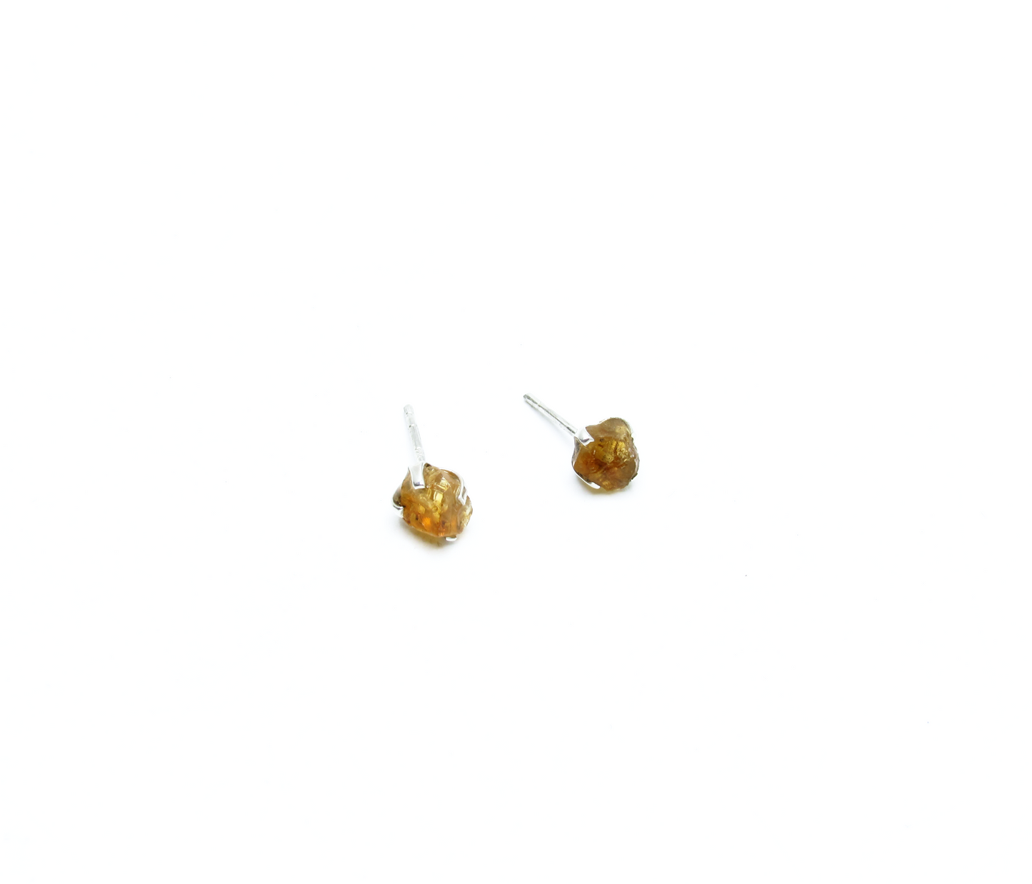 Citrine Birthstone Stud Earrings – Sterling Silver