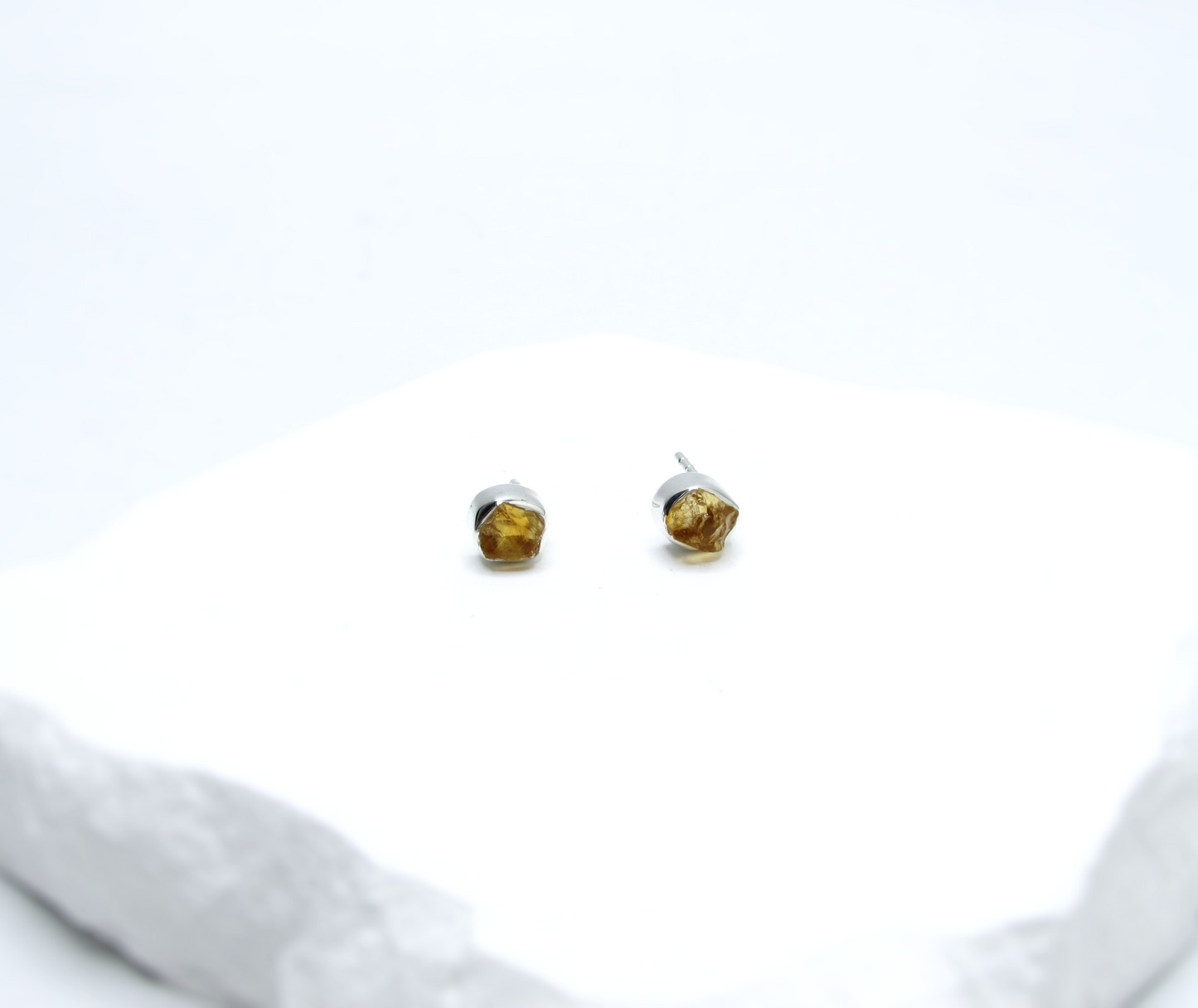 Citrine Birthstone Stud Earrings – Sterling Silver