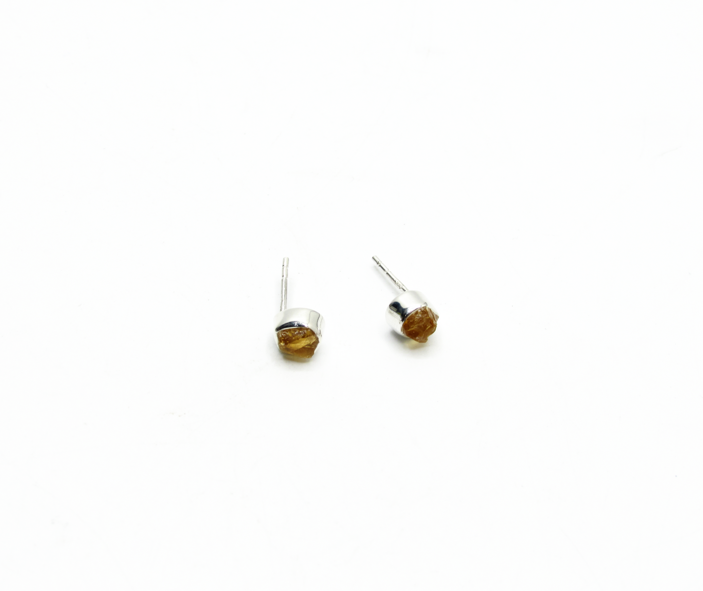 Citrine Birthstone Stud Earrings – Sterling Silver