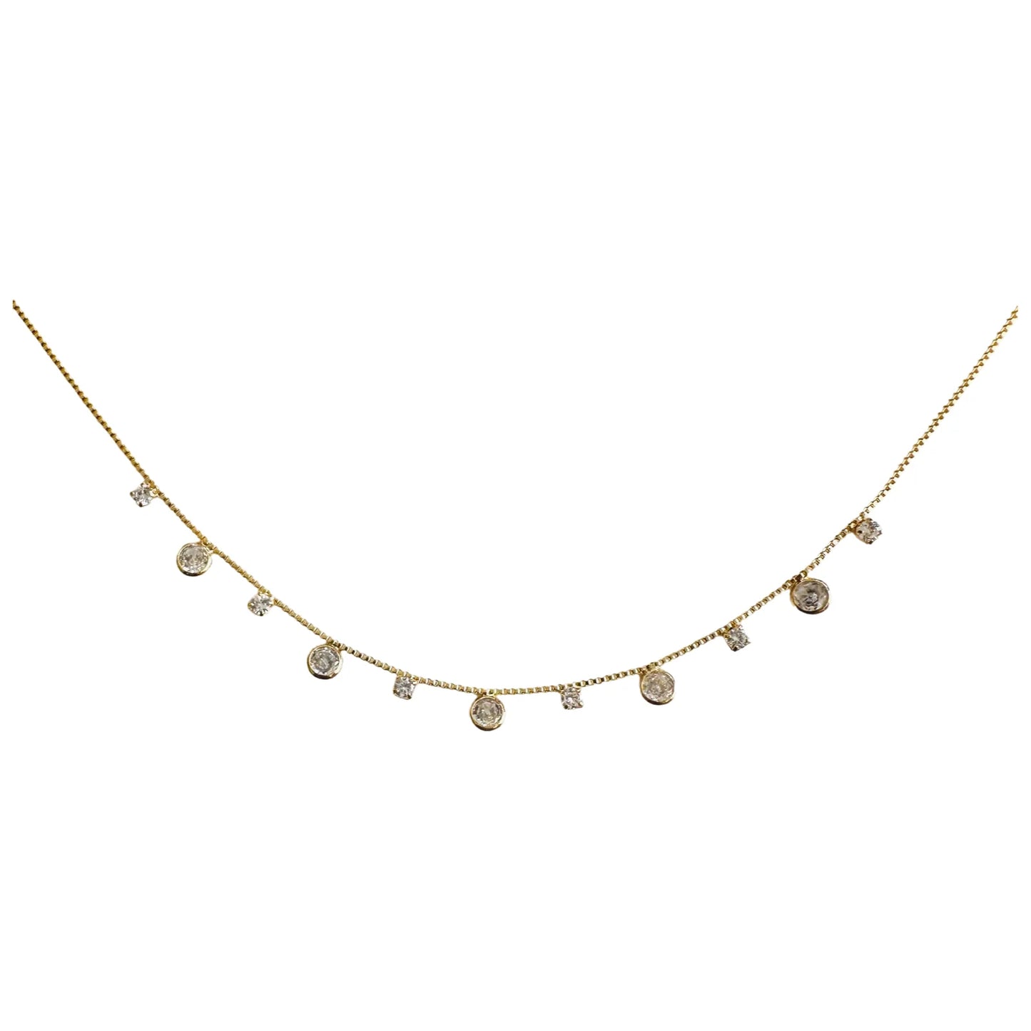 Multi CZ Necklace 14K GF