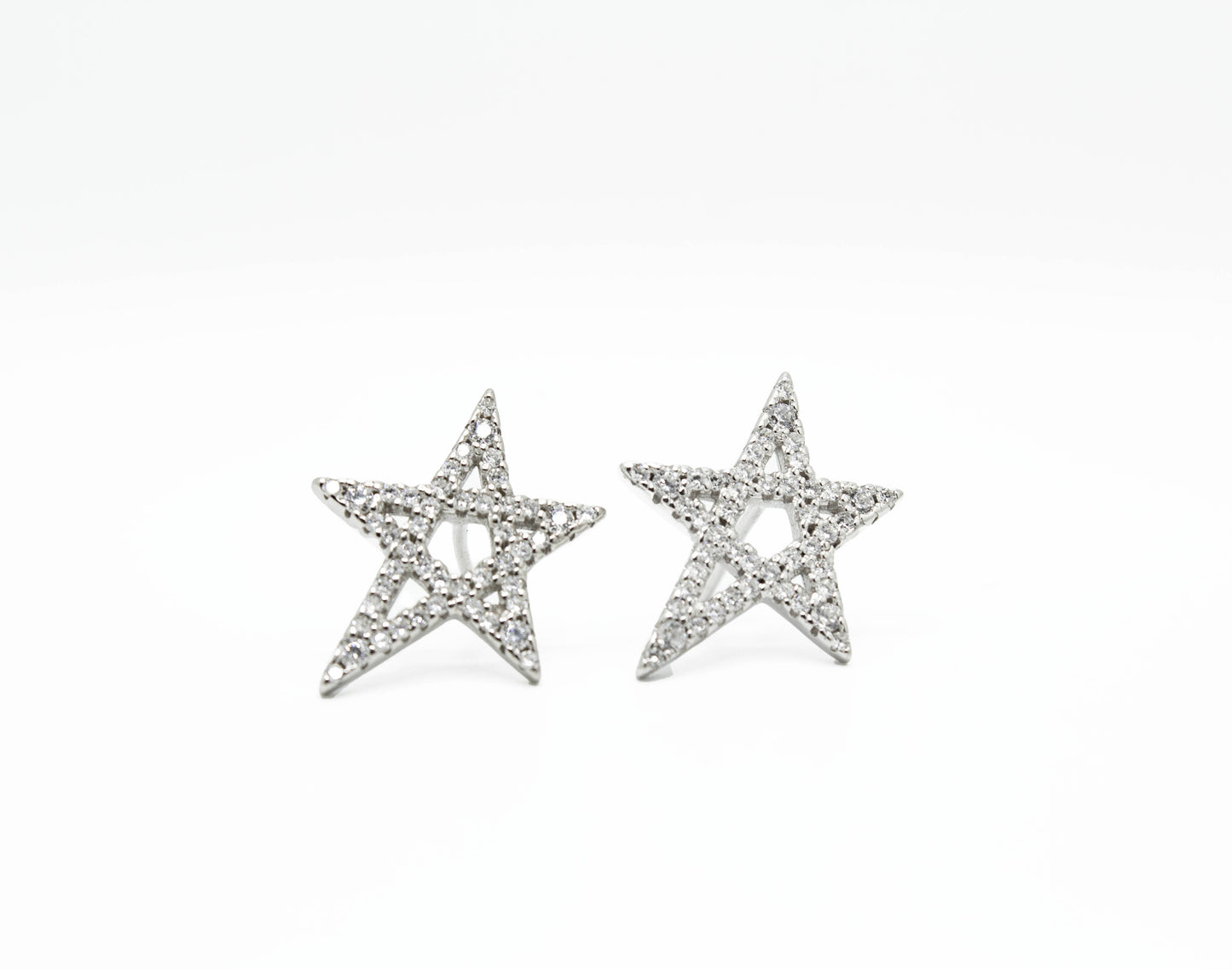 CZ Large Star Studs .925