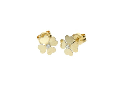 Lucky Heart Petals Stud 14K Gold