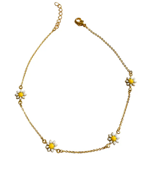 Multi Daisy Anklet 14K GF
