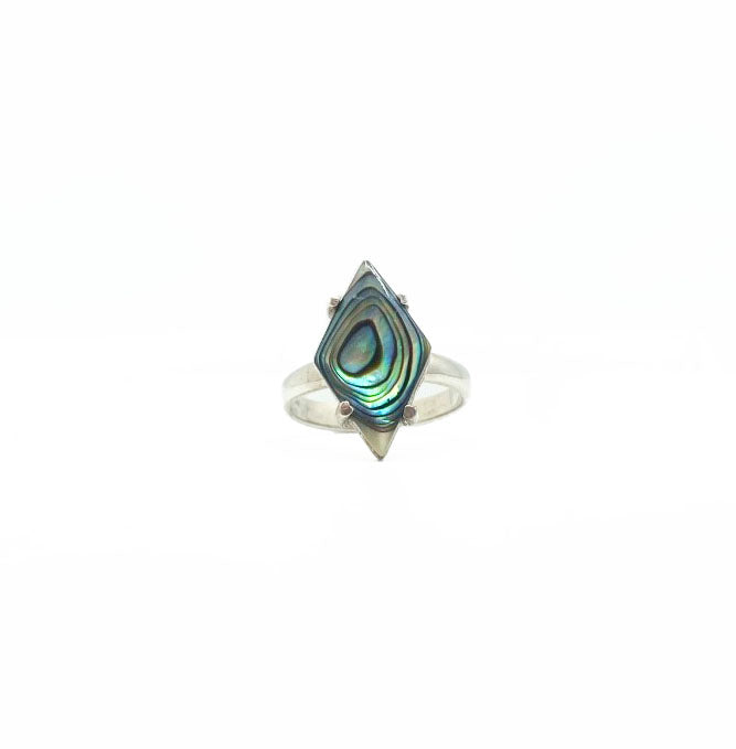 Diamond Shaped Abalone Ring .925