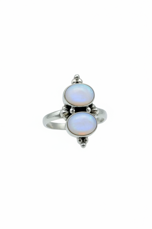 Ethiopian Opal Duo Ring - 6 | Sterling Silver