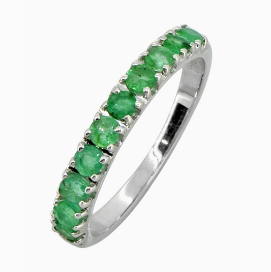 Emerald Semi Band .925 - 10