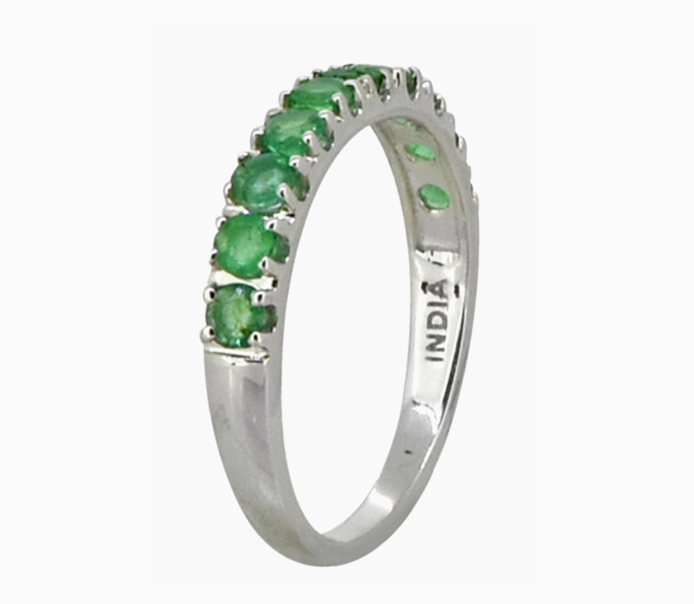 Emerald Semi Band .925 - 10