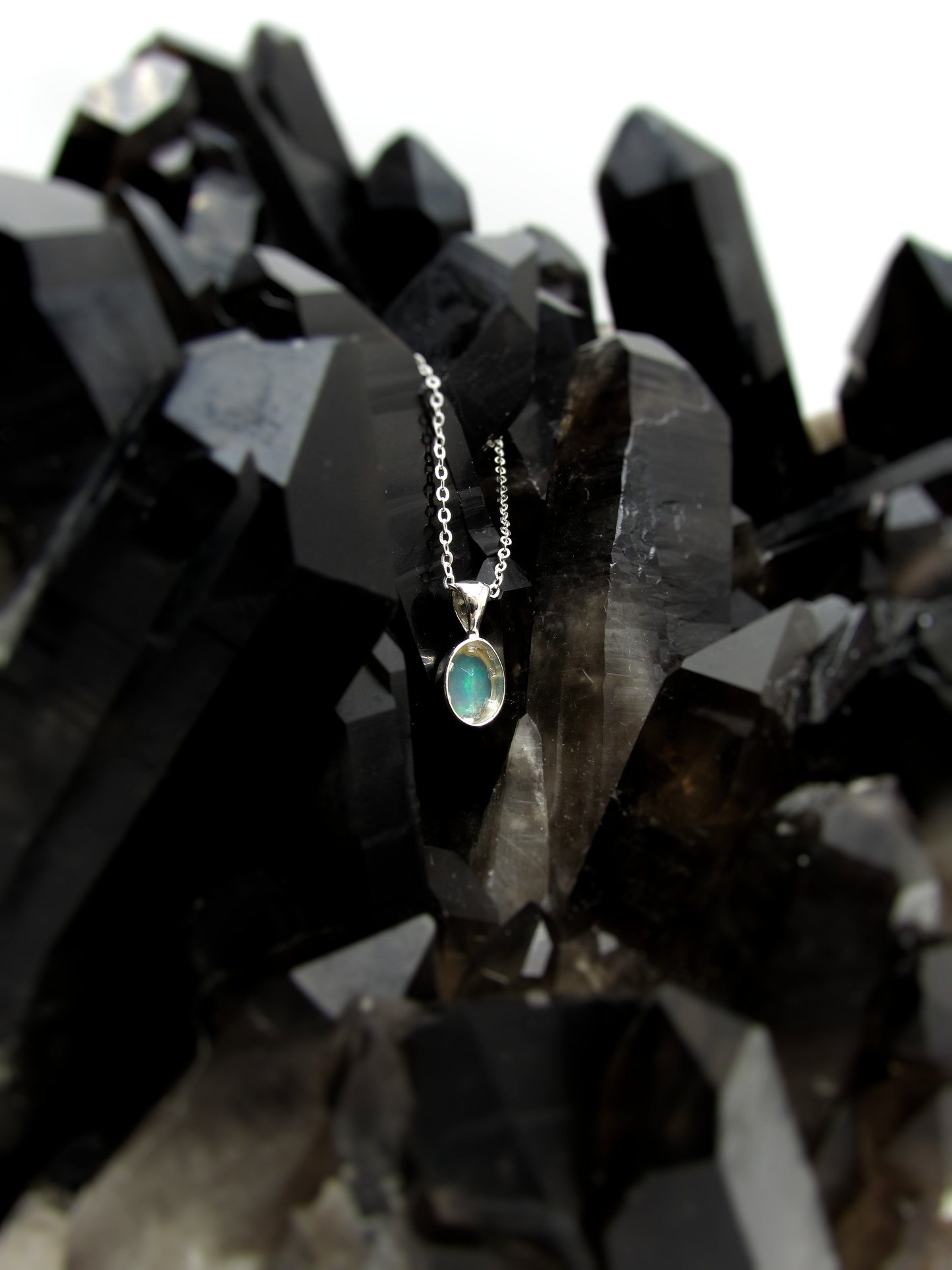 Mini Ethiopian Opal Faceted Pendant – Sterling Silver
