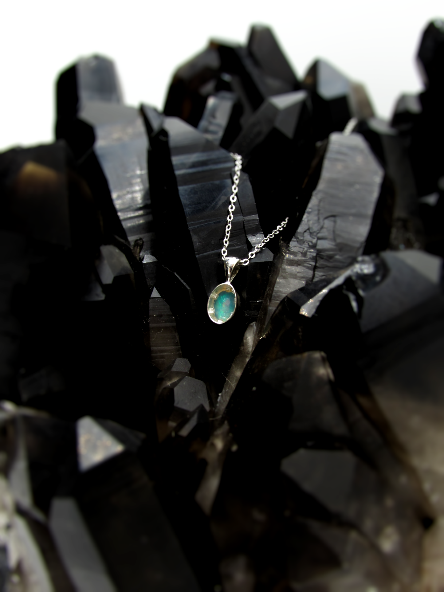 Mini Ethiopian Opal Faceted Pendant – Sterling Silver