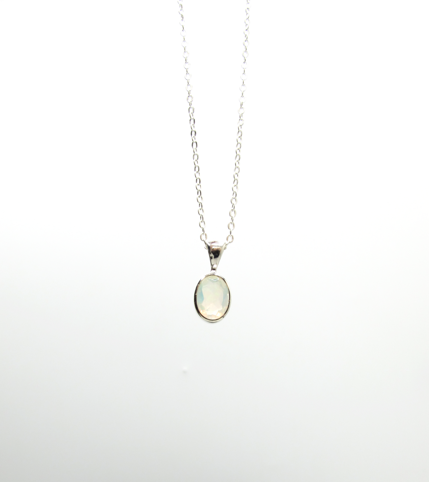 Mini Ethiopian Opal Faceted Pendant – Sterling Silver