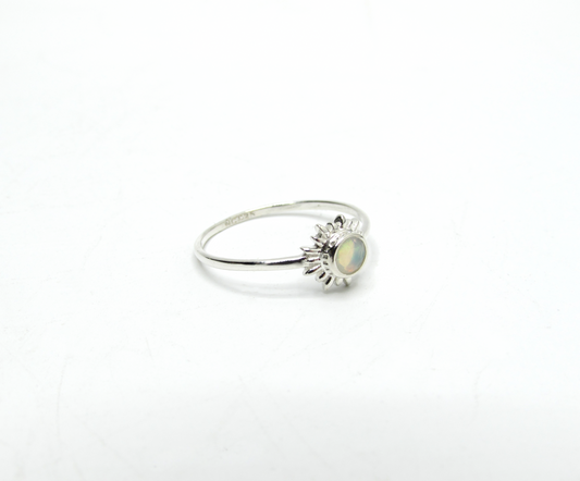 Ethiopian Opal Sunflower Ring – Sterling Silver