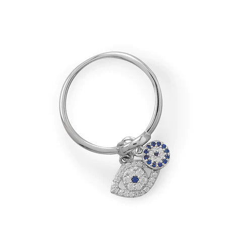 Evil Eye Charm Ring .925