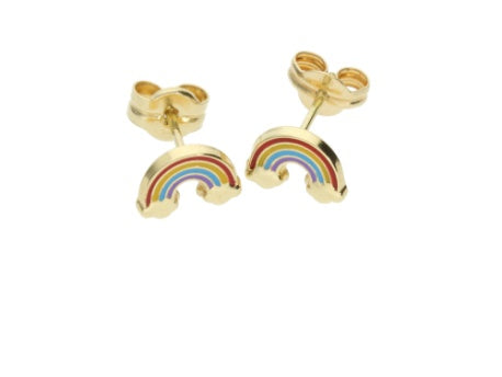 Rainbow Studs 14K Gold