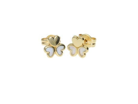 Triple Hearts Stud 14K Gold