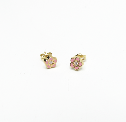 Flower Princess Stud 14K Gold