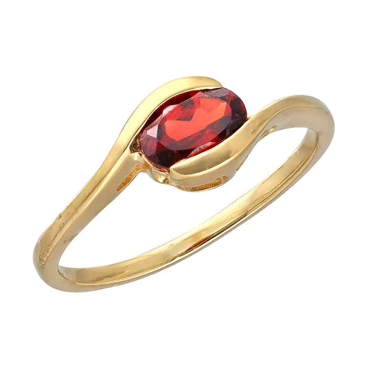 Garnet Embrace Ring 14K Gold Plated