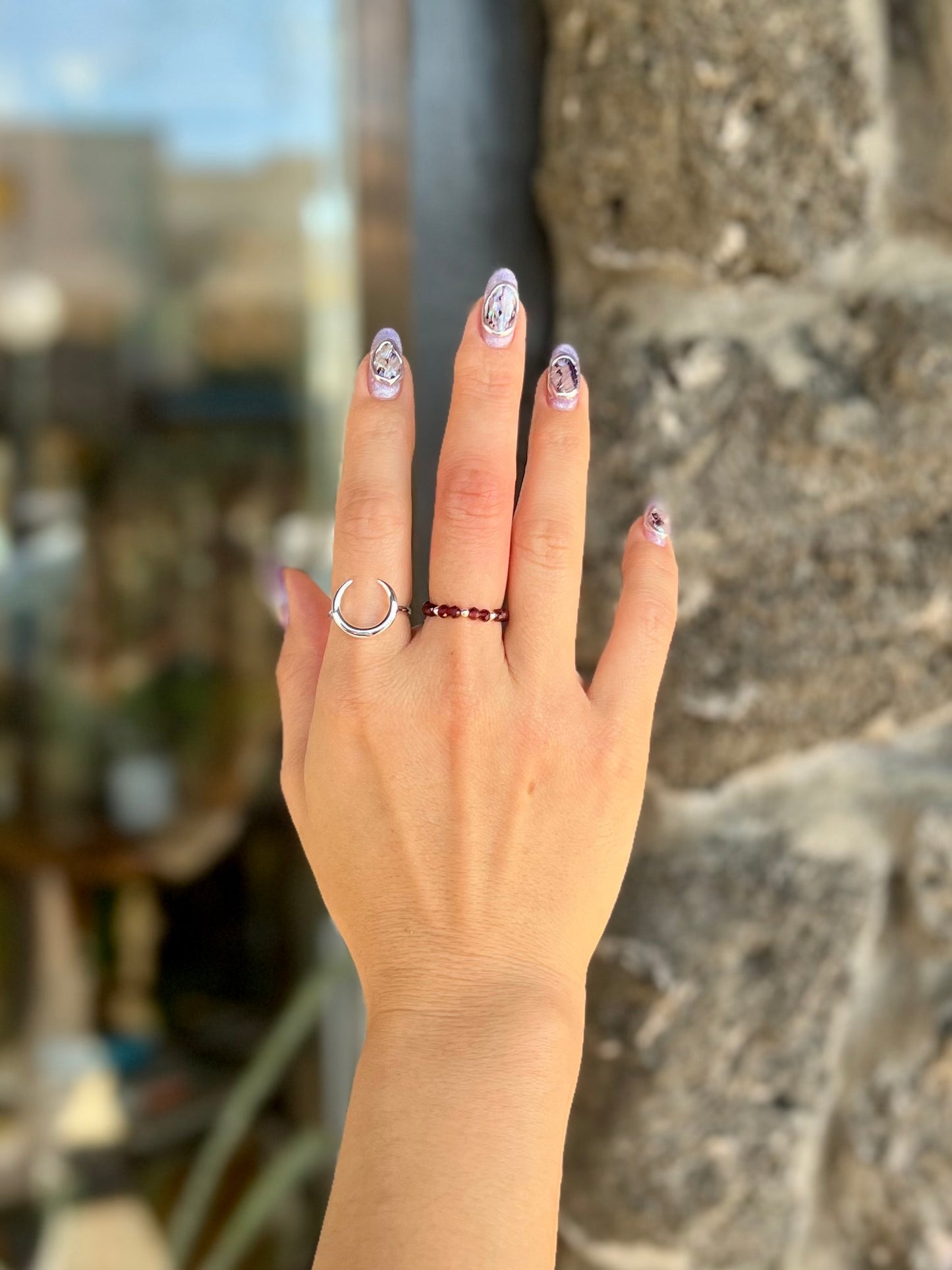 Garnet Stretch Ring .925