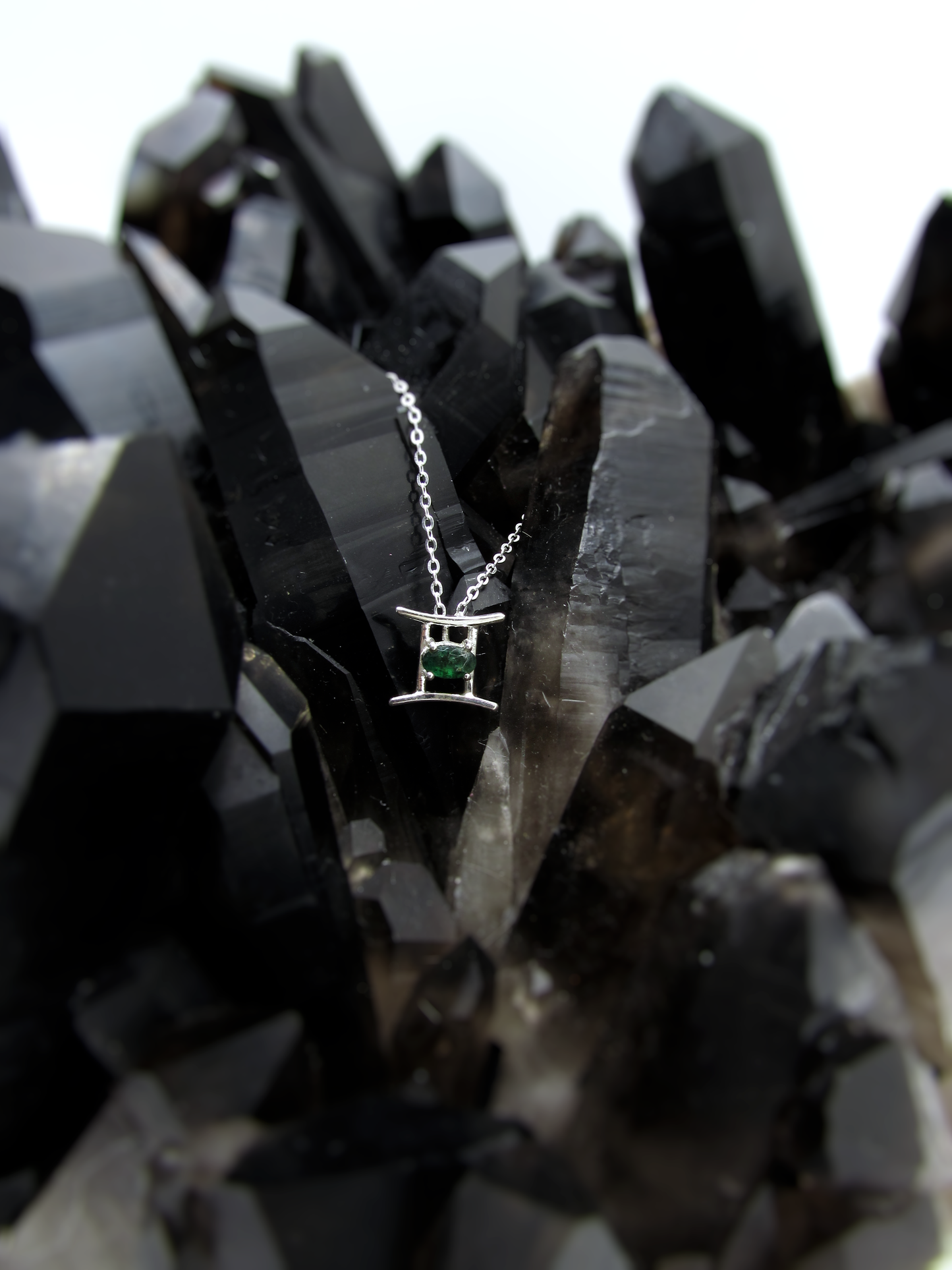 Gemini Zodiac Pendant - Emerald – Sterling Silver
