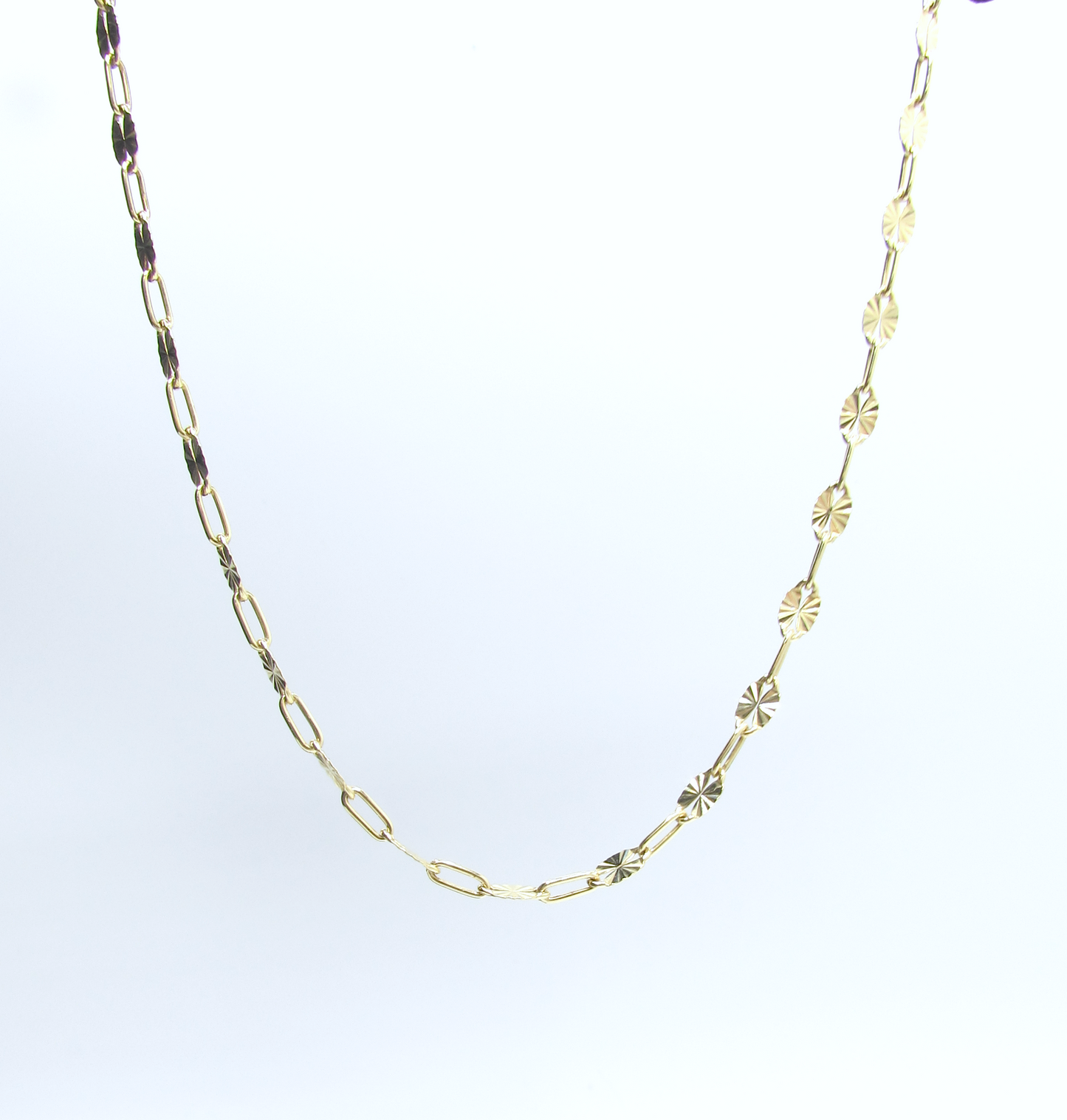 Dapped Paperclip Chain 14K GF